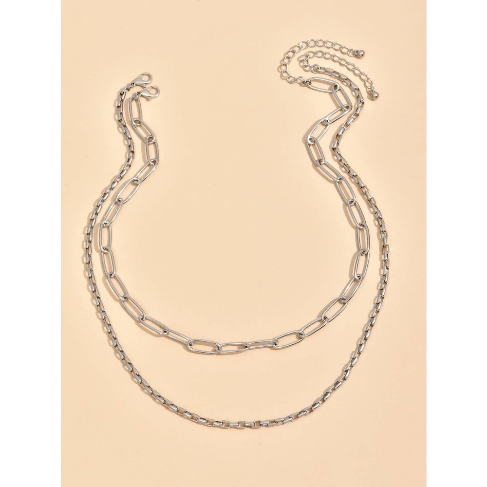2pcs Minimalist Chain Necklace set gold - Picture 8 of 11